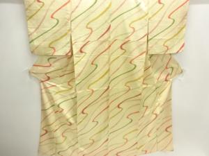 流水に小花模様小紋着物